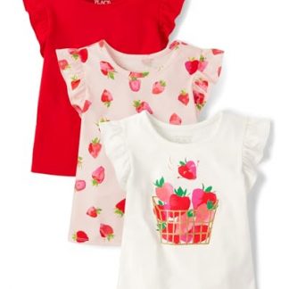 Sweet Berry Flutter Sleeve Shirt Trio
