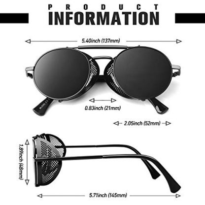 Vintage-Inspired Steampunk Polarized Sunglasses with Side Shields - Image 5