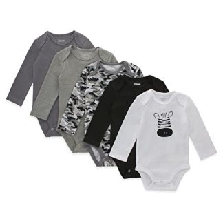Versatile Long Sleeve Baby Bodysuits, 5-Pack