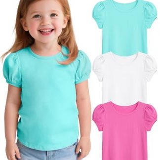 Trio-Pack of Soft & Stylish Toddler Girl's T-Shirts