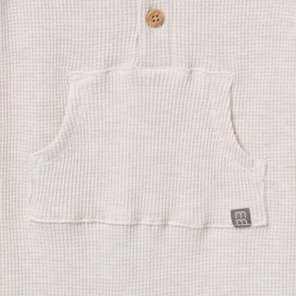 Cozy Mini-Waffle Baby Romper in Oatmeal Heather - Image 5