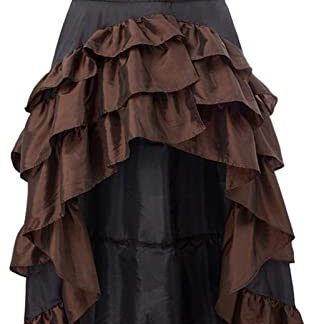 Gothic High-Low Ruffled Steampunk Skirt