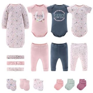 "Prairie Floral" 16-Piece Baby Layette Set for Girls (0-9 Months)