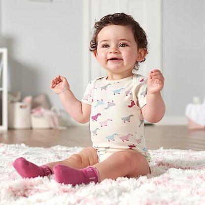 Adorable 5-Pack Baby Girl Short-Sleeve Bodysuits - Image 2