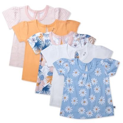 Eco-Friendly Puff Sleeve T-Shirts for Babies and Toddlers, Pack of 5