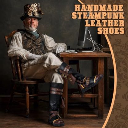 Men's Vintage-Inspired Steampunk Boots: A Perfect Addition to Your Renaissance Costume - Image 4