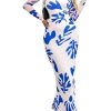 White Blue Floral