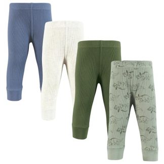 Cozy Thermal Ankle Pants for Babies & Toddlers, Acorn Botanical - 4 Pack