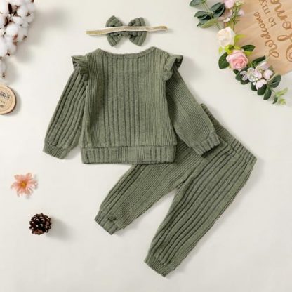 "Cozy Cotton Blend Sweatsuit Set for Toddler and Baby Girls" - Image 5