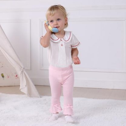 Adorable Ribbed Flare Leggings for Infant and Toddler Girls, Pack of 5 - Image 5