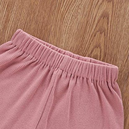 Adorable Summer Outfit for Toddler Girls - Two-Piece Ribbed Knit Cotton Set - Image 6