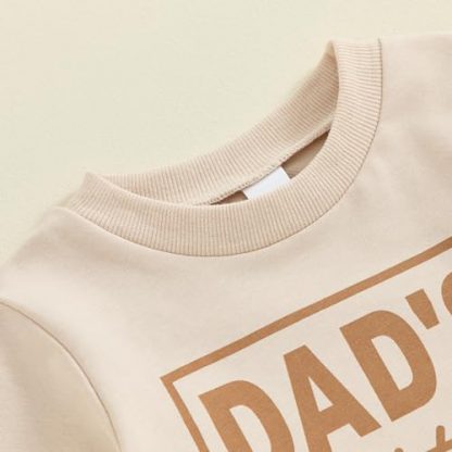 Toddler Boy's Cozy Fall-Winter Outfit Set with Graphic Letter Sweatshirt and Joggers - Image 3