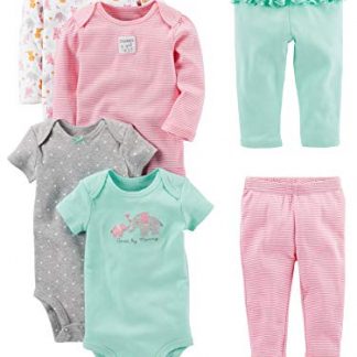 Adorable 6-Piece Baby Girl Clothing Set with Bodysuits and Pants