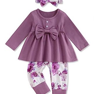 Charming Ruffle Top and Floral Pants Set for Toddler Girls