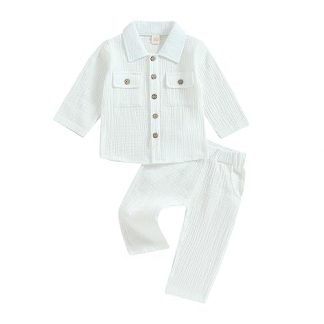Charming Toddler Boy's Linen Outfit Set