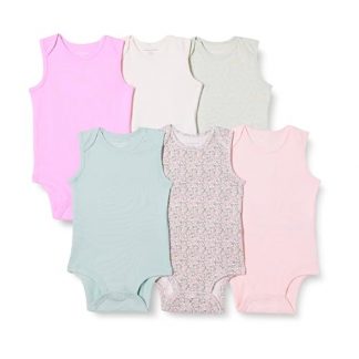 Unisex Baby Sleeveless Bodysuits, Pack of 6