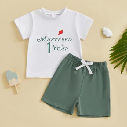 First Birthday Golf Themed Baby Boy Outfit Set - Image 3