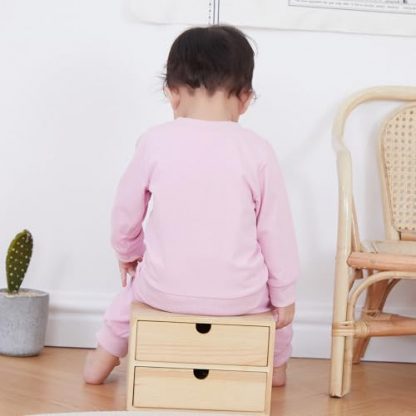 Cozy Toddler Girls' Bear Embroidered Sweatsuit Set - Image 4