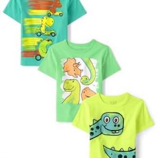 "Little Dino Explorer" Short Sleeve Graphic T-Shirts for Toddlers (12-18 Months)