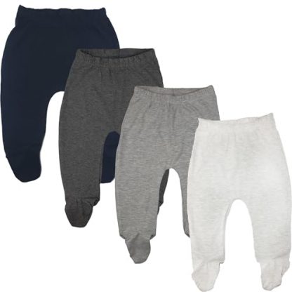 Cozy Bear Cotton-Spandex Baby Pants with Feet