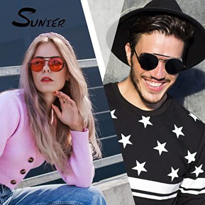 Vintage-Inspired Steampunk Polarized Sunglasses with Side Shields - Image 2