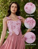 Scarlet Elegance Floral Renaissance Corset Top - Image 2