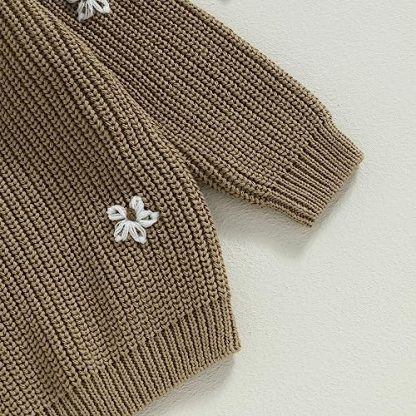 Petite Petal-Embroidered Crewneck Pullover for Infants - Image 6