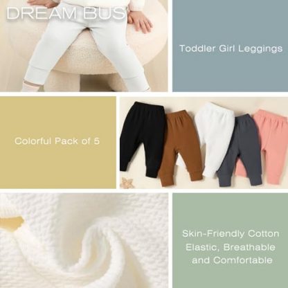 Cozy and Chic 5-Pack Baby Girl Jogger Pants - Image 4