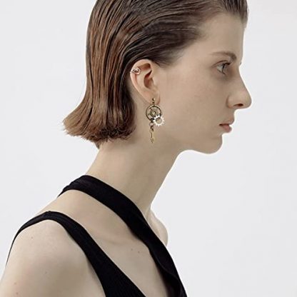 Handcrafted Vintage Airplane and Gear Dangle Earrings - Image 4