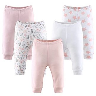 Delightful 5-Piece Baby Girl Pants Set with Floral Designs