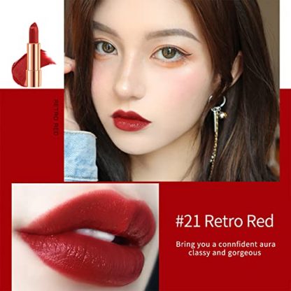 Trio of Velvet Matte Lipsticks with Chic Silver Chain Bag - Image 3