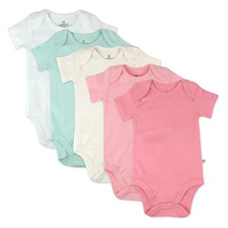 Adorable 5-Pack Organic Cotton Bodysuits for Baby Girls