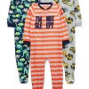 Grey Construction/Navy Dinosaur/Orange Stripe