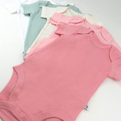 Adorable 5-Pack Organic Cotton Bodysuits for Baby Girls - Image 4