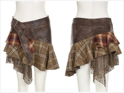 Vintage Punk Goth Mini Skirt with Asymmetrical Design - Image 6