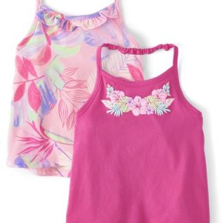 Adorable Toddler Girls' Halter Tank Tops Duo Pack