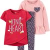 Dark Grey Floral/Pink Hearts/Red Text Print