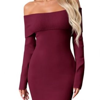 Chic Off-The-Shoulder Bodycon Sweater Dress