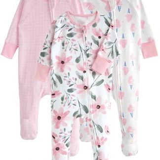 Organic Cotton Baby Pajamas with Convertible Mittens and Footies