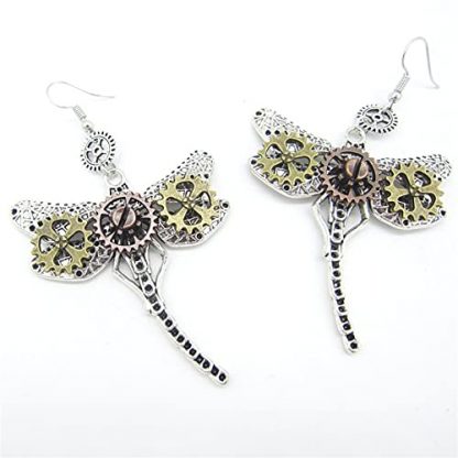 Vintage-Inspired Steampunk Gear Dangle Earrings - Image 4