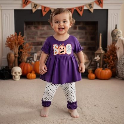 Adorable Toddler Girl's Festive Embroidered Outfit Set - Image 3
