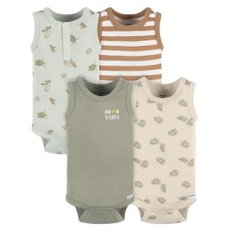 Baby Boys' Tropical Sea Turtles Sleeveless Onesies Multi-Pack