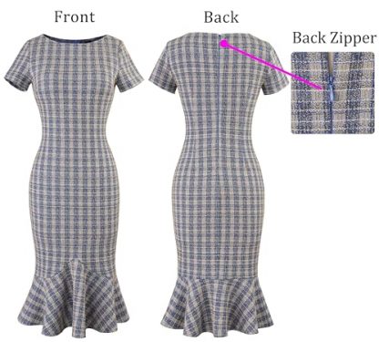 Elegant Vintage-Styled Mermaid Midi Dress for Women - Image 5