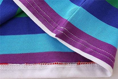 Unisex Rainbow Striped Cotton T-Shirt for Kids - Image 6