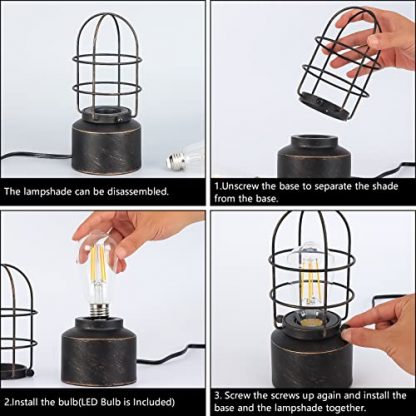 Compact Touch-Controlled Steampunk Table Lamp with Dimmable Settings - Image 6