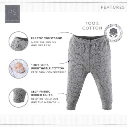 Adorable 5-Pack Baby & Toddler Pants Set - Dinosaur and Camo Themes - Image 2