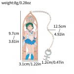 Set of 5 Anime-Inspired Magical Girl Metal Bookmarks - Image 3