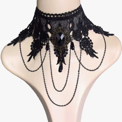 Victorian Gothic 5-Piece Lace Choker Set for Elegant Women - Image 2