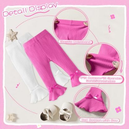 Chic Bow-Tied Bell Bottom Baby Leggings - 5 Pack - Image 3