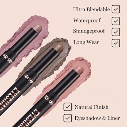Matte Cream Eyeshadow Stick in Taupe: Waterproof, Long-Lasting, and Blendable - Image 3